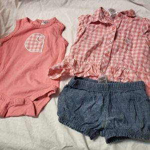 Carhartt 3 pc baby girl set  3 months